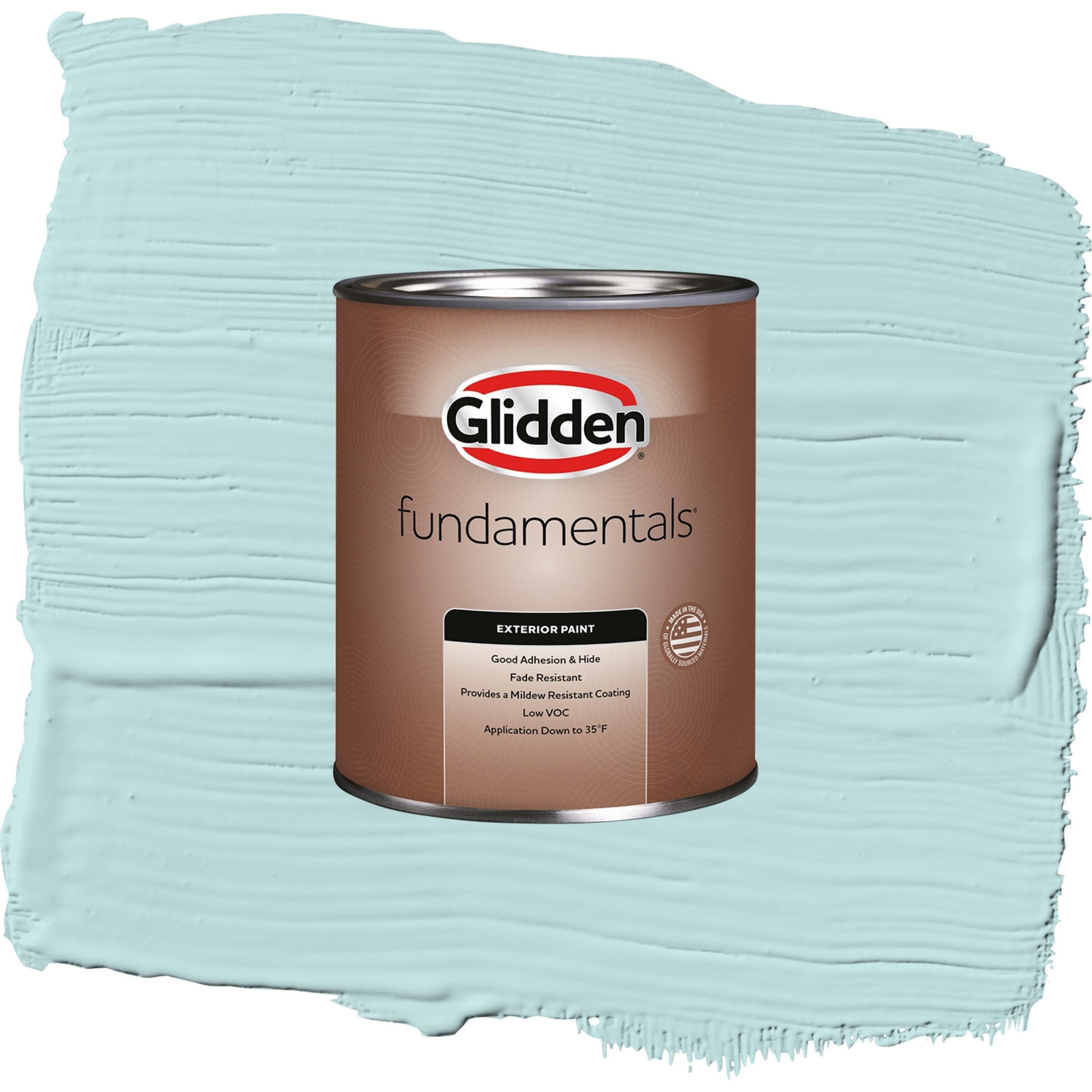 Glidden Fundamentals Misty Aqua / Blue, Semi-Gloss Exterior Paint, 1 Quart