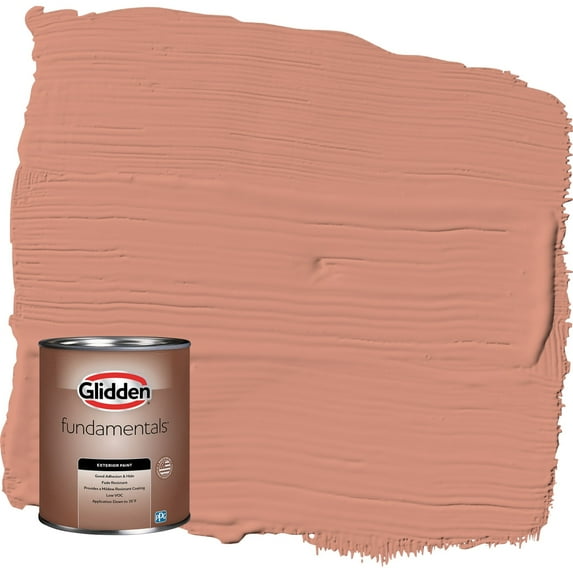 Glidden Fundamentals Orange Essential / Orange Semi-Gloss Exterior Paint, 1 Quart