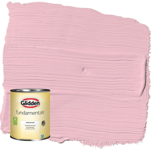 Glidden Fundamentals Rose Melody / Pink Semi-Gloss Interior Paint, 1 Quart