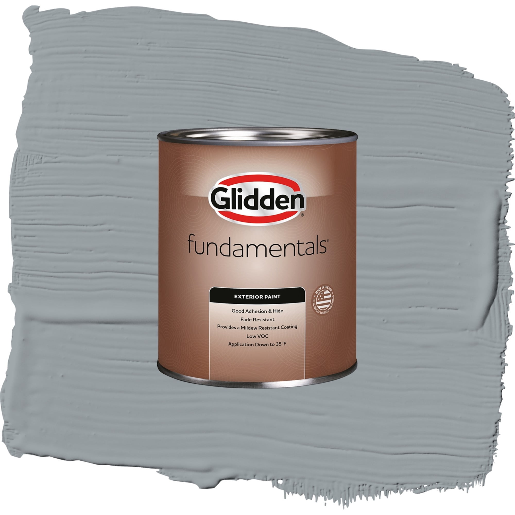 Glidden Fundamentals UFO / Gray, Semi-Gloss Exterior Paint, 1 Quart