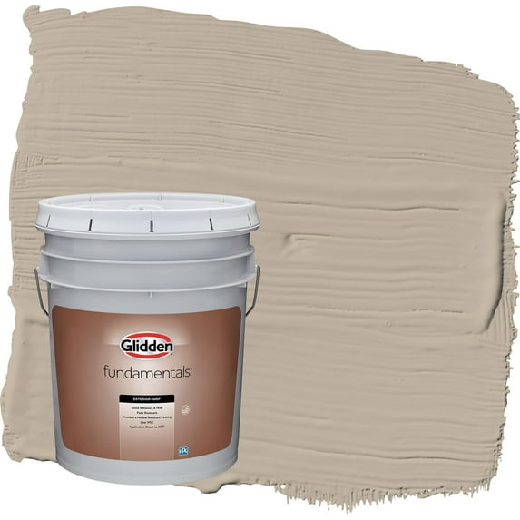 Glidden Fundamentals Discover / Beige Semi-Gloss Exterior Paint, 5 Gallon