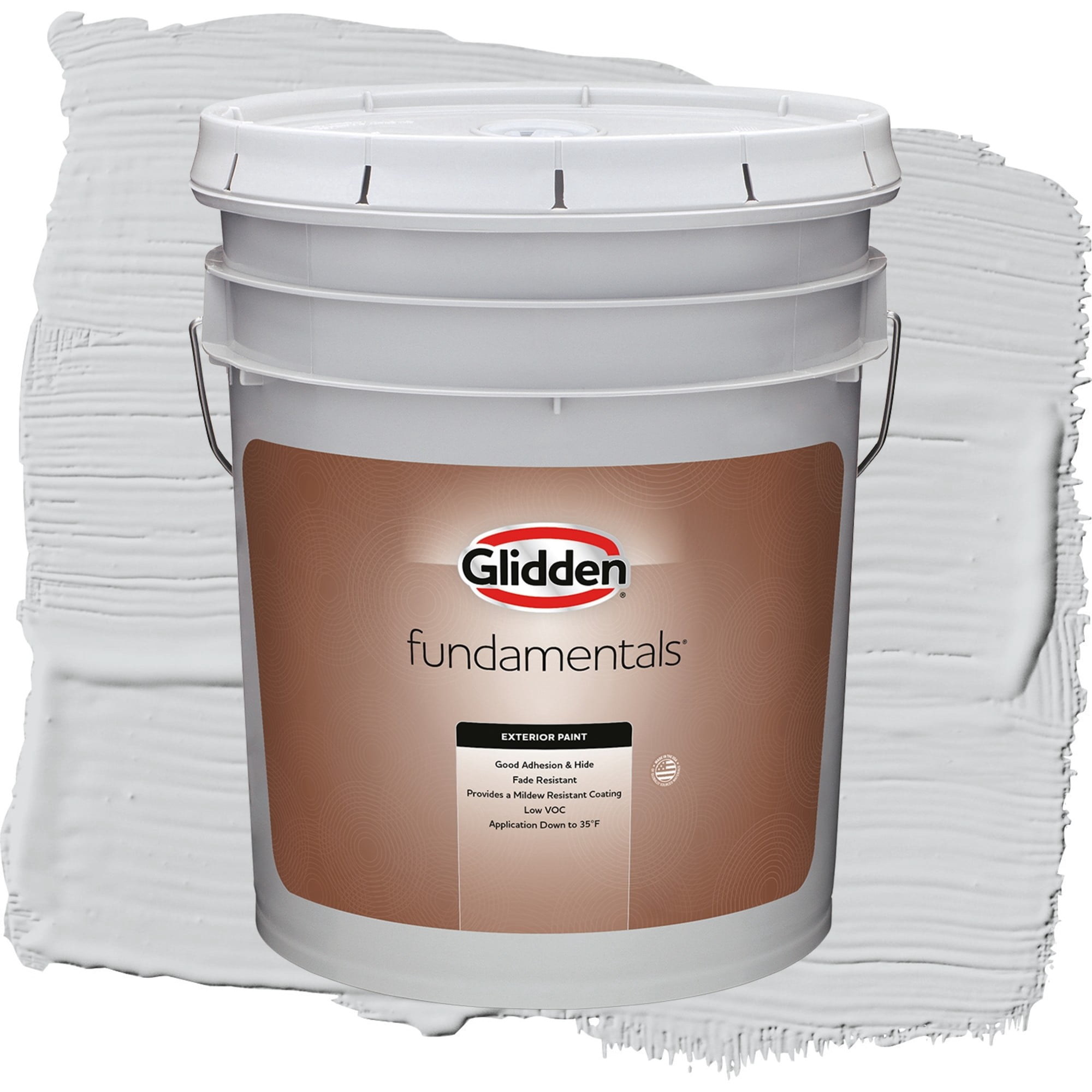Glidden Fundamentals Elemental / Gray, Semi-Gloss Exterior Paint, 5 Gallon