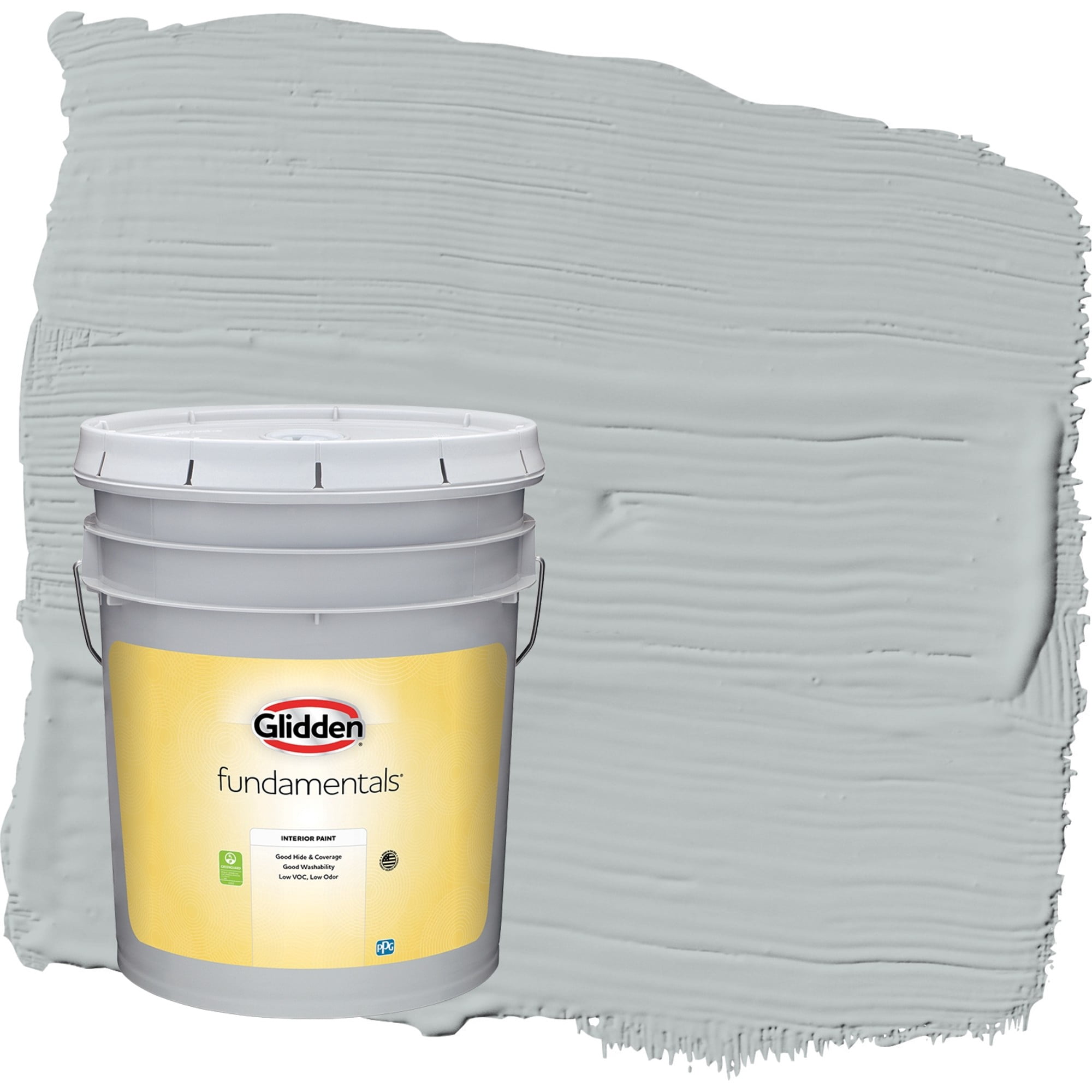 Glidden Fundamentals Maiden Mist / Gray, Semi-Gloss Interior Paint, 5 ...