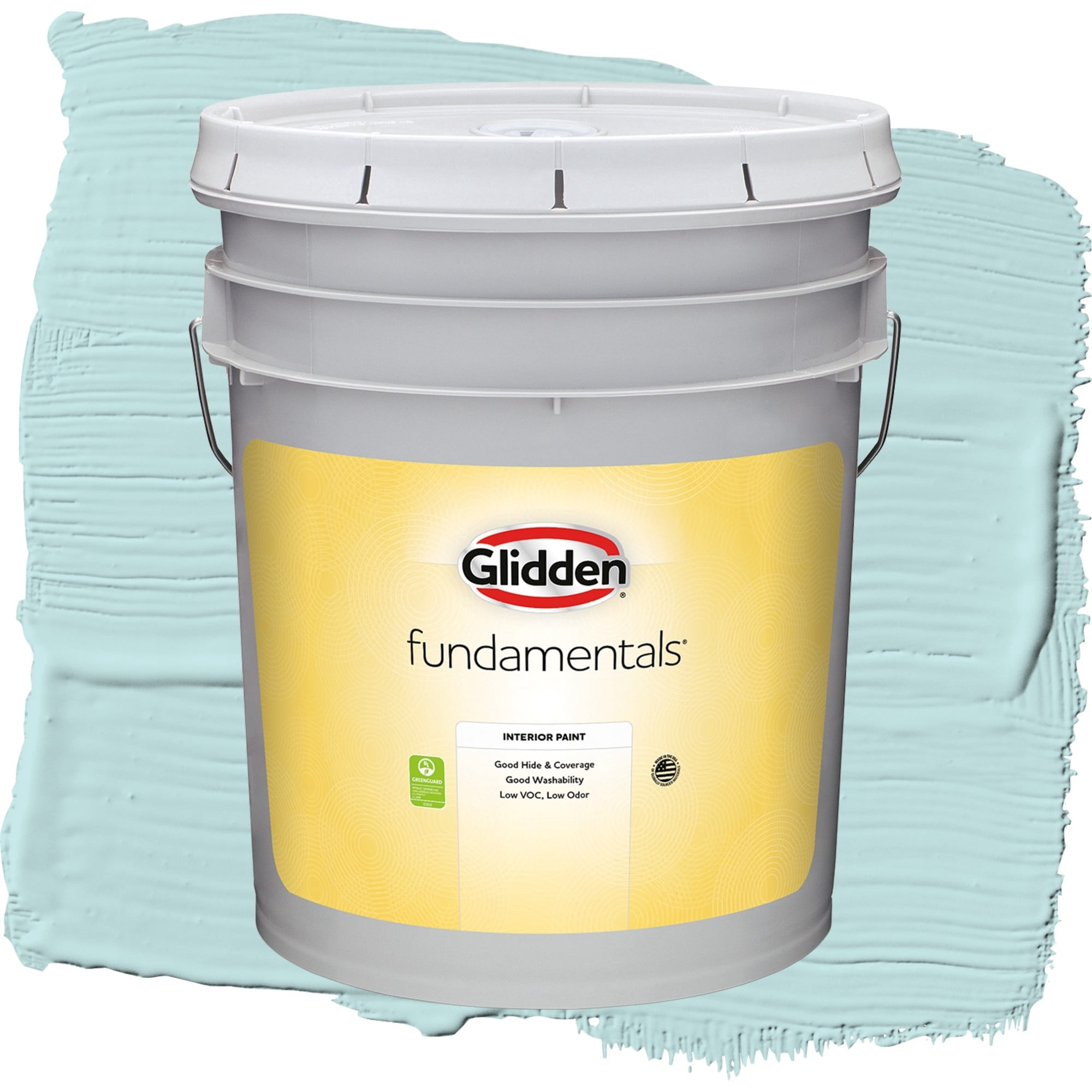 Glidden Fundamentals Misty Aqua / Blue, Semi-Gloss Interior Paint, 5 Gallon