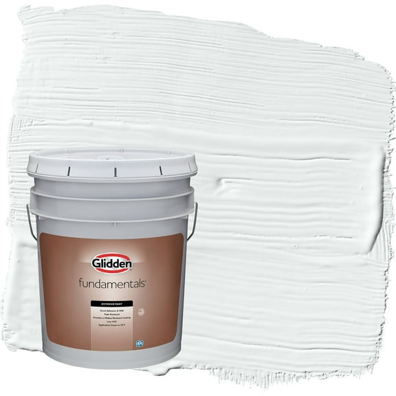 Glidden Fundamentals Moonlit Snow / Gray Semi-Gloss Exterior Paint, 5 Gallon