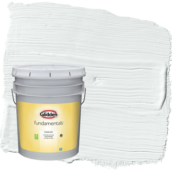Glidden Fundamentals Moonlit Snow / Gray, Semi-Gloss Interior Paint, 5 Gallon