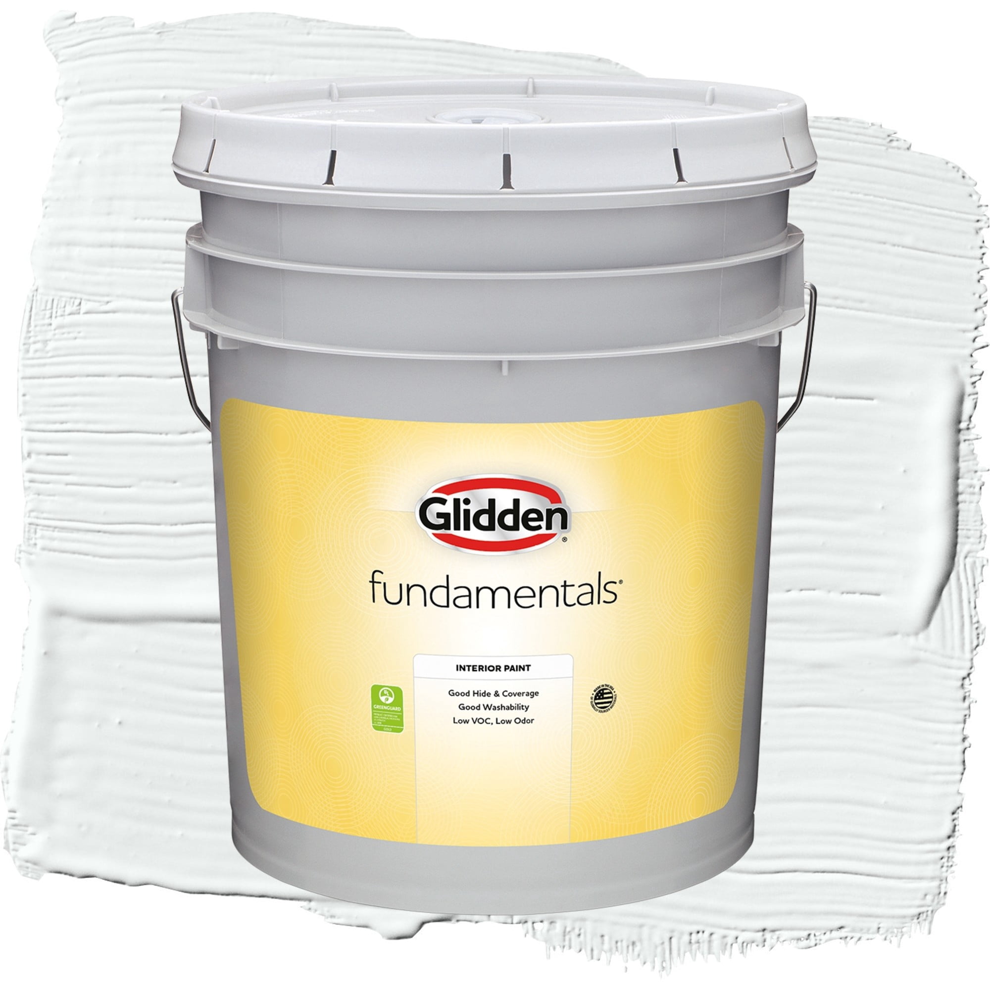 Glidden Fundamentals Moonlit Snow / Gray, Semi-Gloss Interior Paint, 5 Gallon