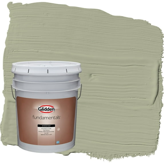 Glidden Fundamentals Olive Sprig / Green Semi-Gloss Exterior Paint, 5 Gallon