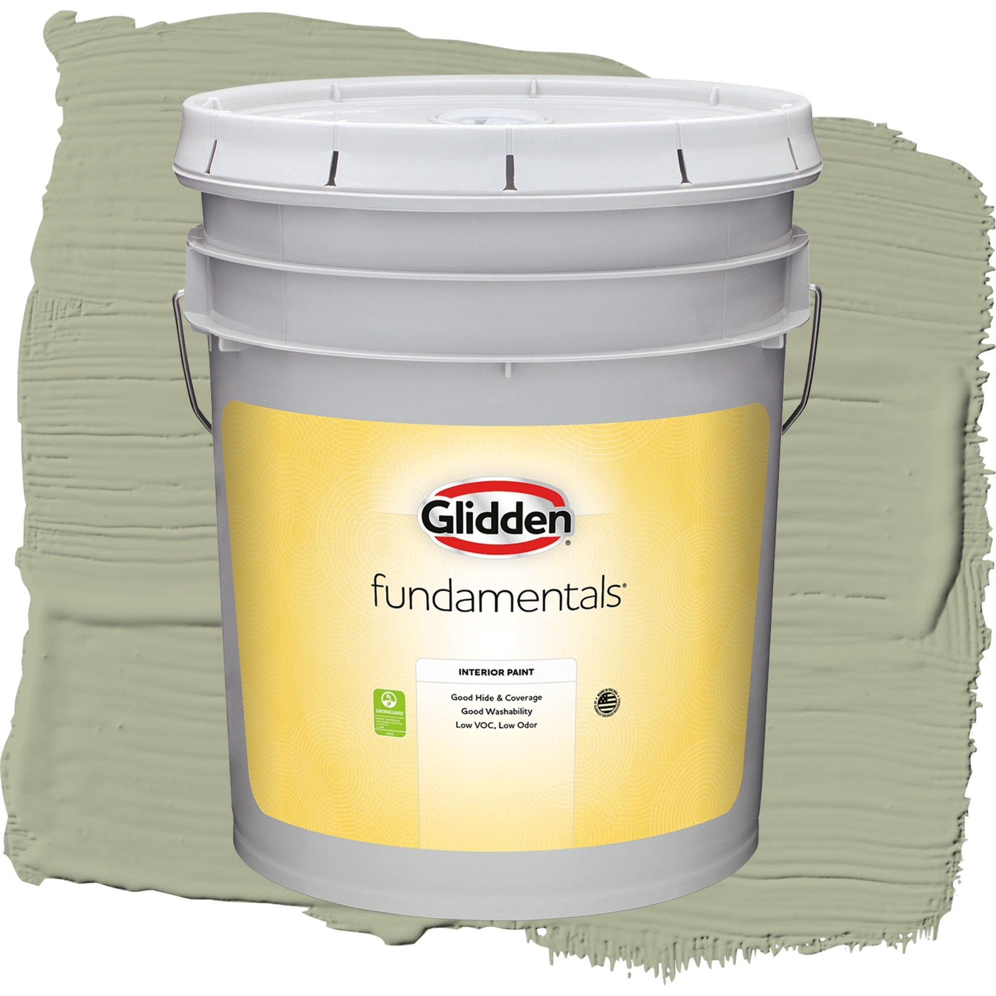 Glidden Fundamentals Olive Sprig / Green, Semi-Gloss Interior Paint, 5 Gallon