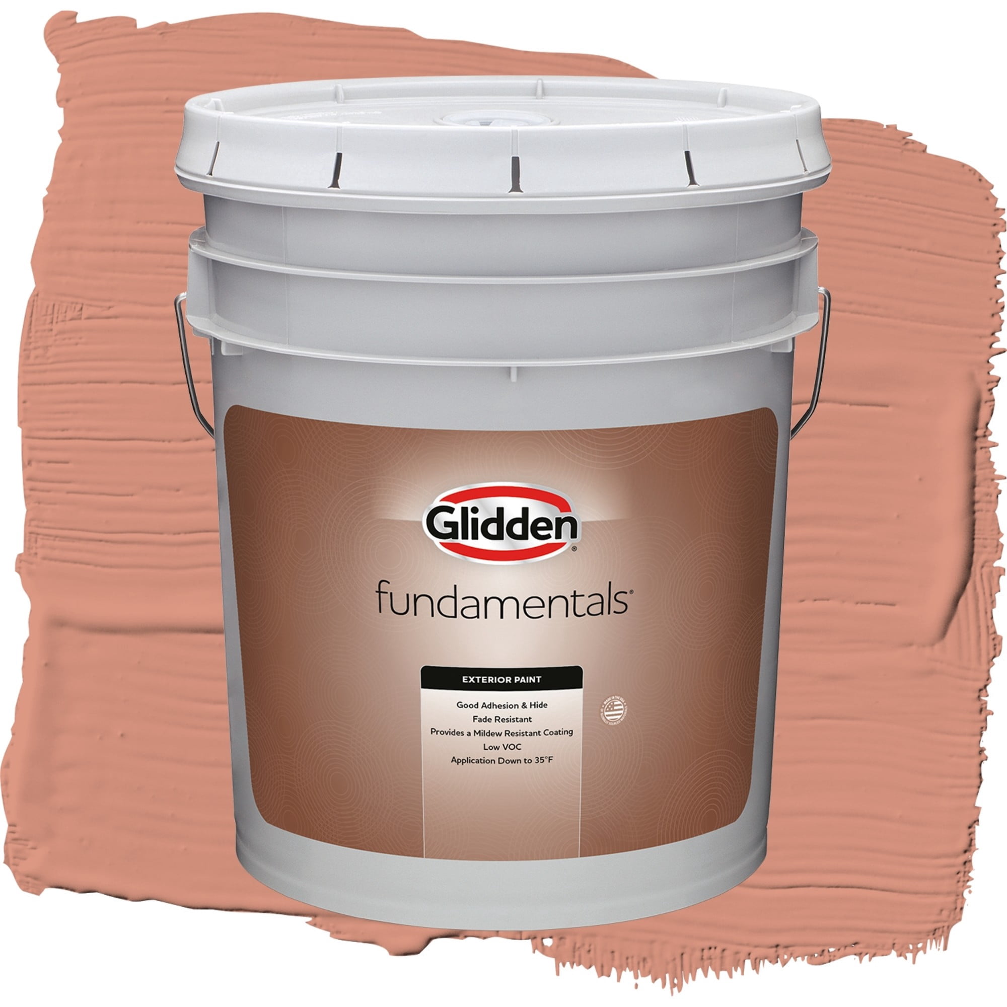 Glidden Fundamentals Orange Essential / Orange, Semi-Gloss Exterior Paint, 5 Gallon