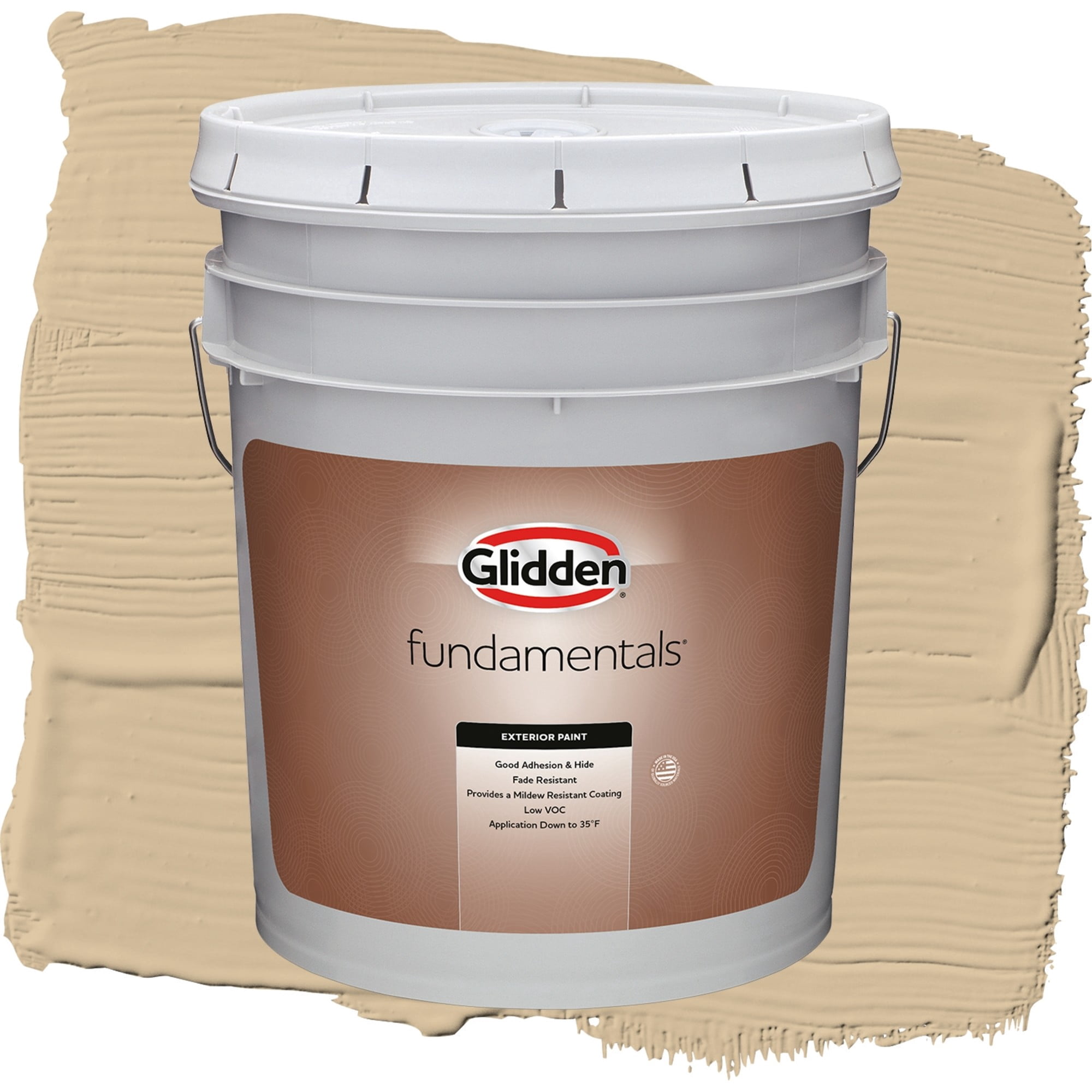 Glidden Fundamentals Pony Tail Semi Gloss Exterior Paint and Primer, 5 Gallons