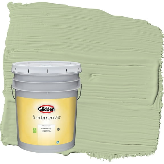 Glidden Fundamentals Quaking Grass / Green Semi-Gloss Interior Paint, 5 Gallon