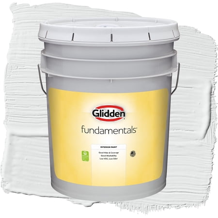 Glidden Fundamentals Radisson / White Semi-Gloss Interior Paint, 5 Gallon