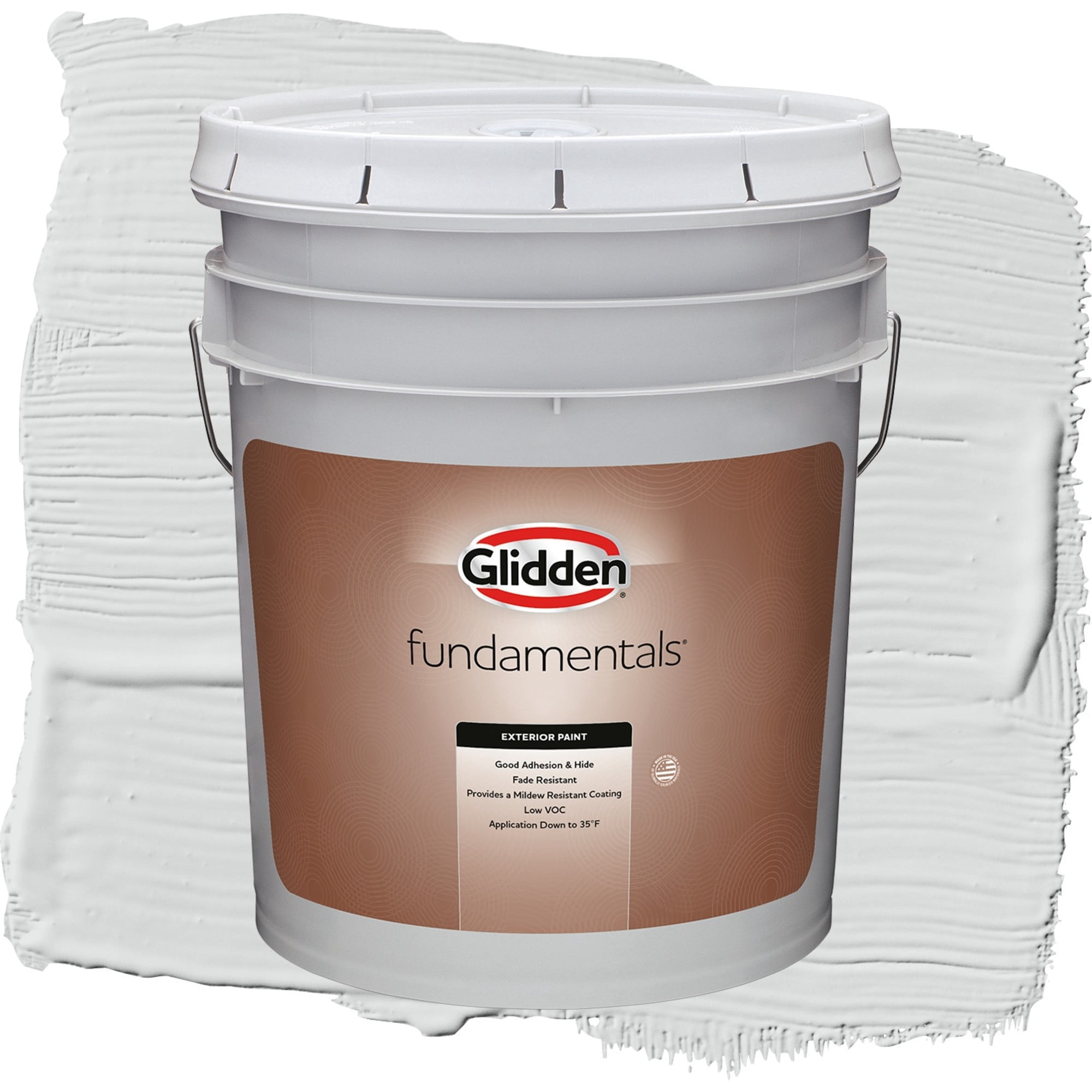 Glidden Fundamentals Thin Ice / Gray, Semi-Gloss Exterior Paint, 5 Gallon
