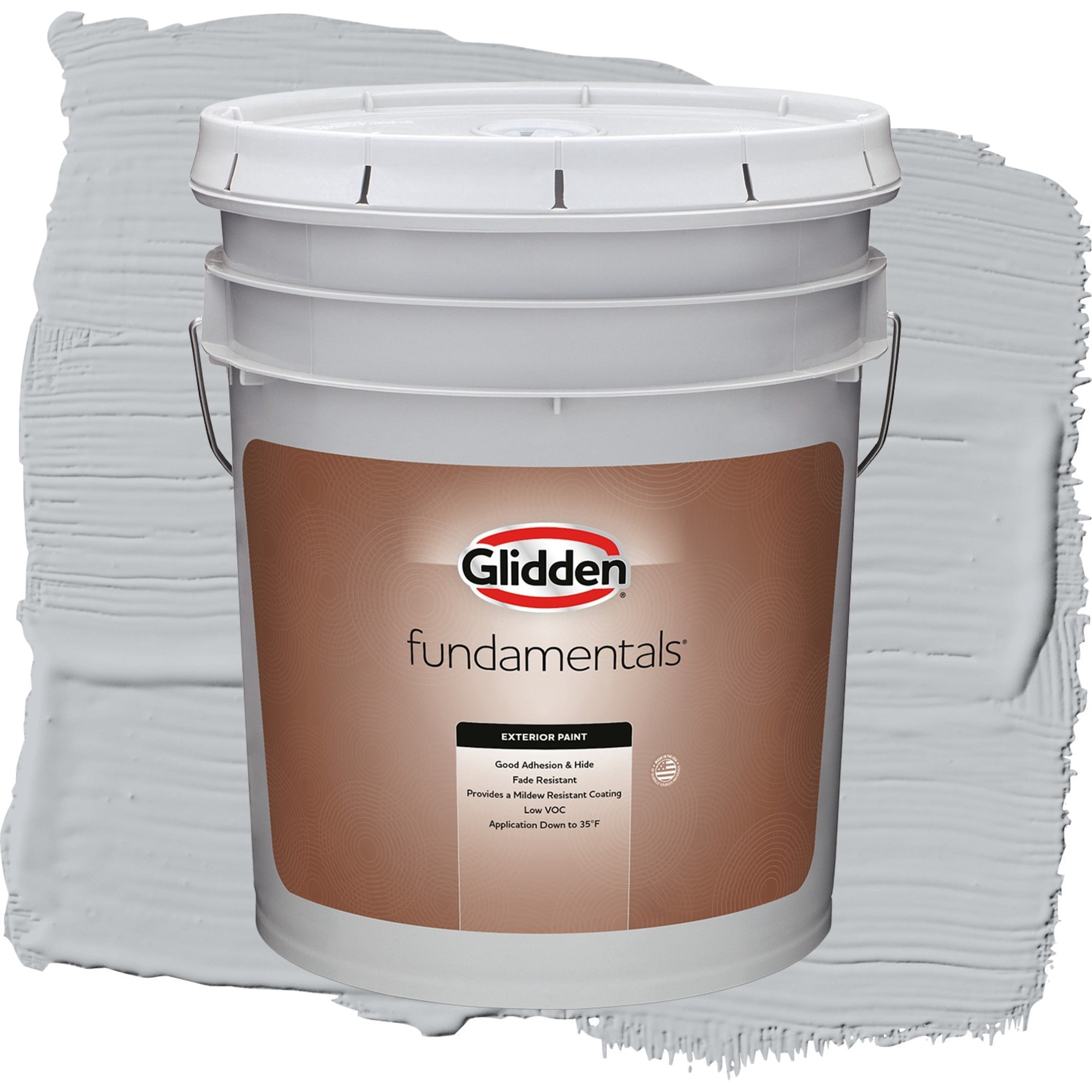 Glidden Fundamentals Train / Gray, Semi-Gloss Exterior Paint, 5 Gallon