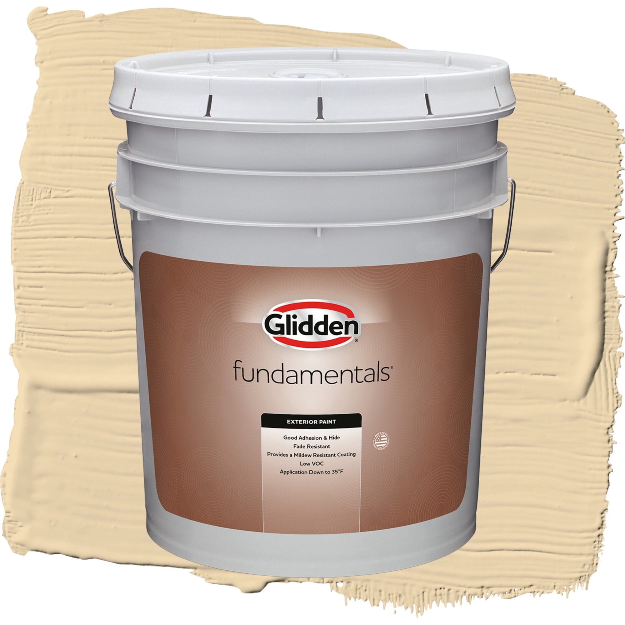 Glidden Fundamentals Tuscan Bread / Beige, Semi-Gloss Exterior Paint, 5 Gallon