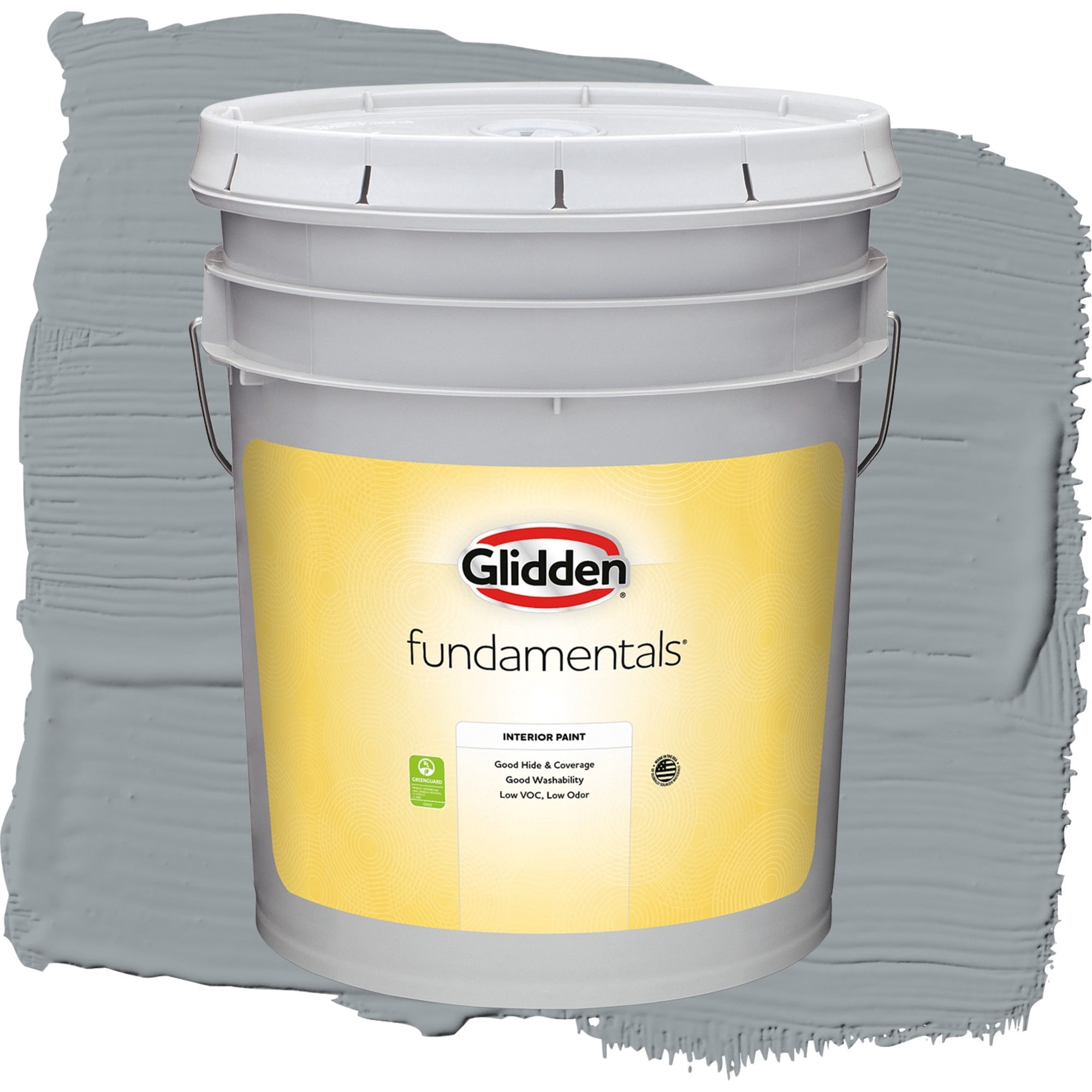 Glidden Fundamentals UFO / Gray, Semi-Gloss Interior Paint, 5 Gallon