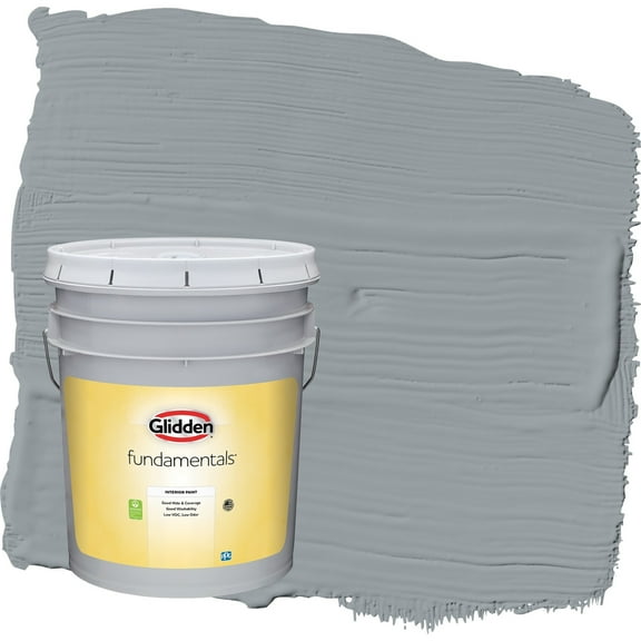 Glidden Fundamentals UFO / Gray, Semi-Gloss Interior Paint, 5 Gallon