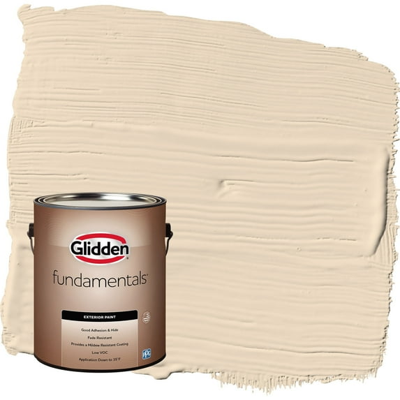 Glidden Fundamentals Antique Parchment / Beige Satin Exterior Paint, 1 Gallon