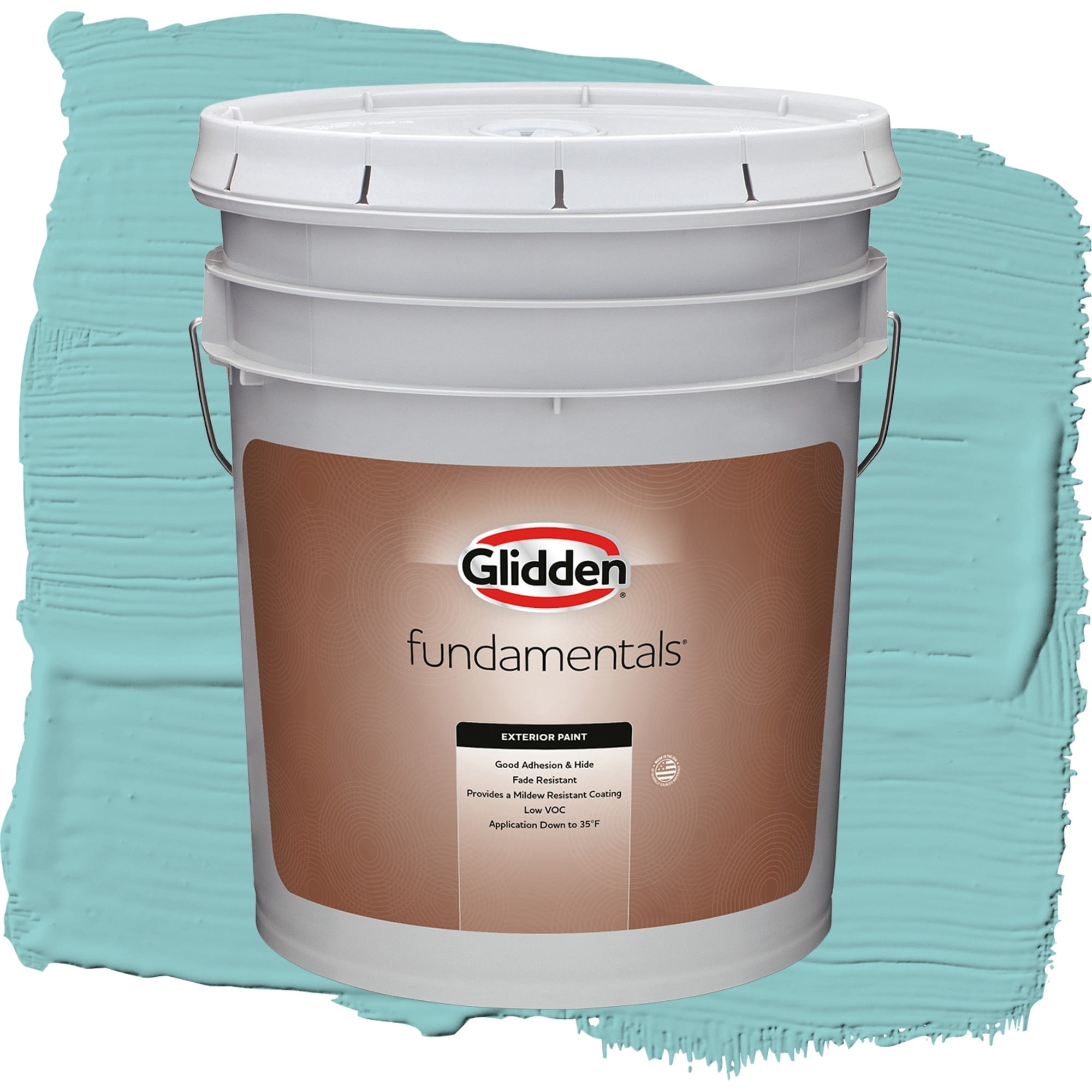 Glidden Fundamentals Aqua Fiesta / Blue, Satin Exterior Paint, 5 Gallon