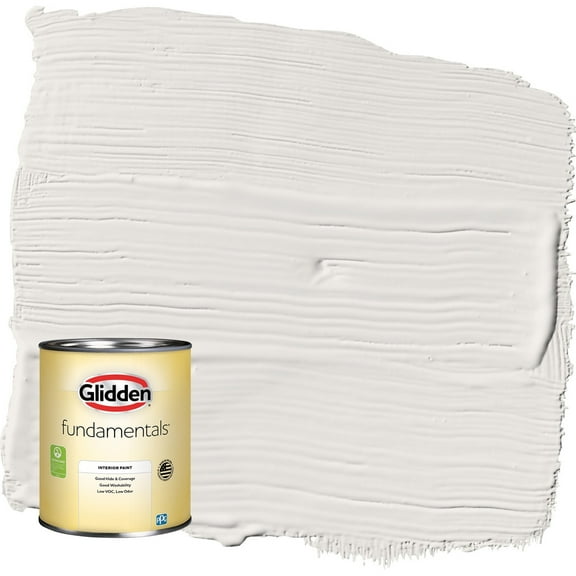 Glidden Fundamentals Arctic Cotton / White Flat Interior Paint, 1 Quart