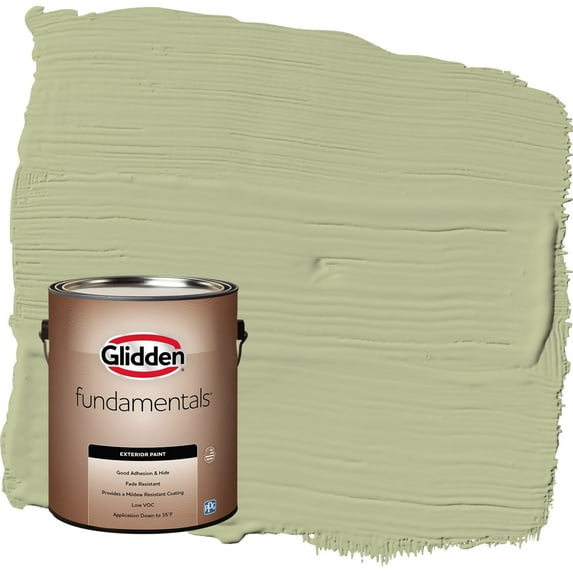 Glidden Fundamentals Bahia Grass / Green Satin Exterior Paint, 1 Gallon