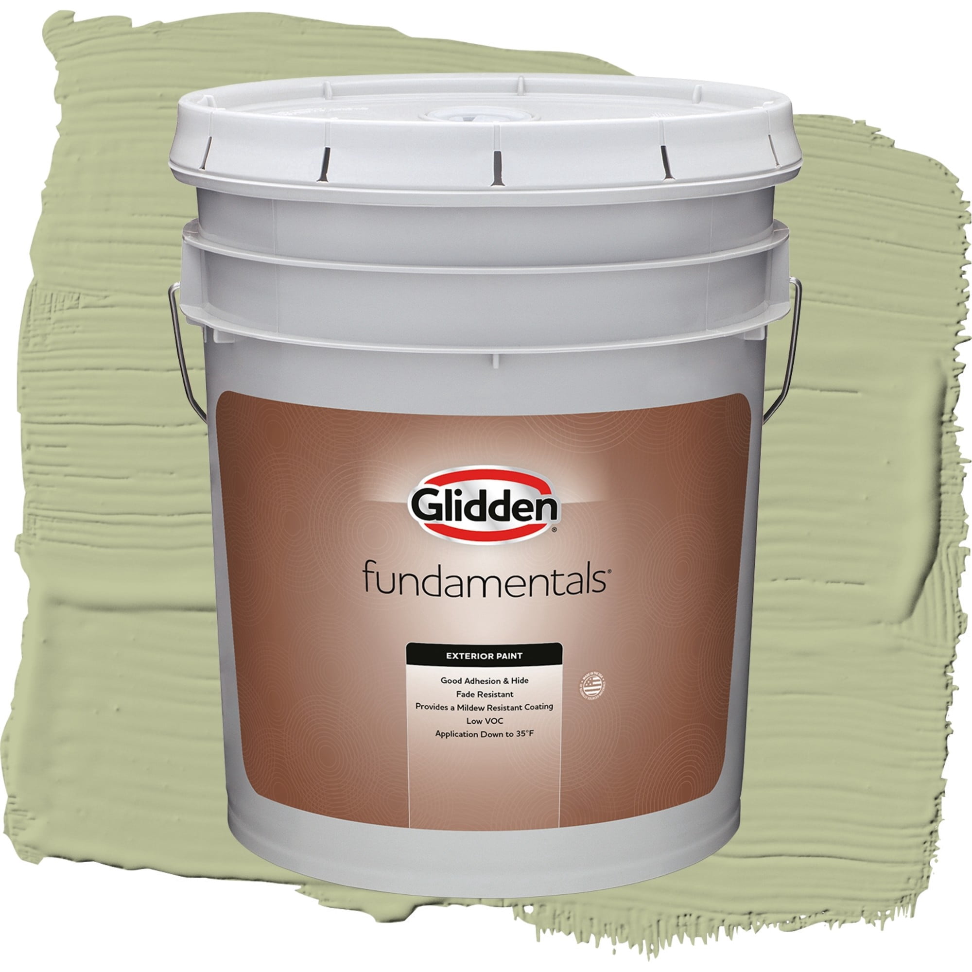 Glidden Fundamentals Bahia Grass / Green, Satin Exterior Paint, 5 Gallon