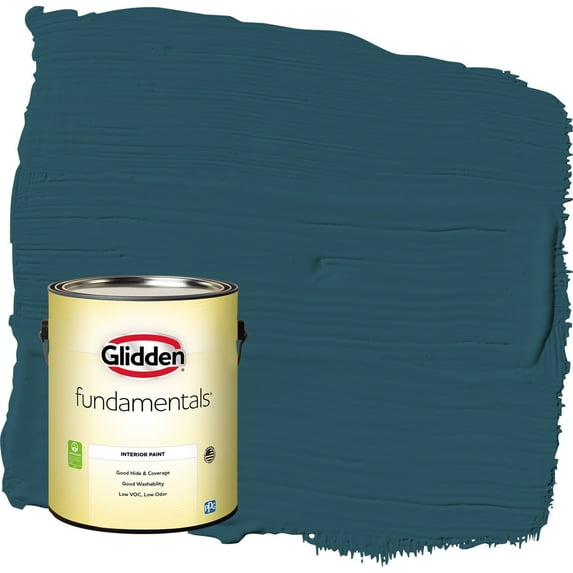 Glidden Fundamentals Blue Bayberry / Green Flat Interior Paint, 1 Gallon