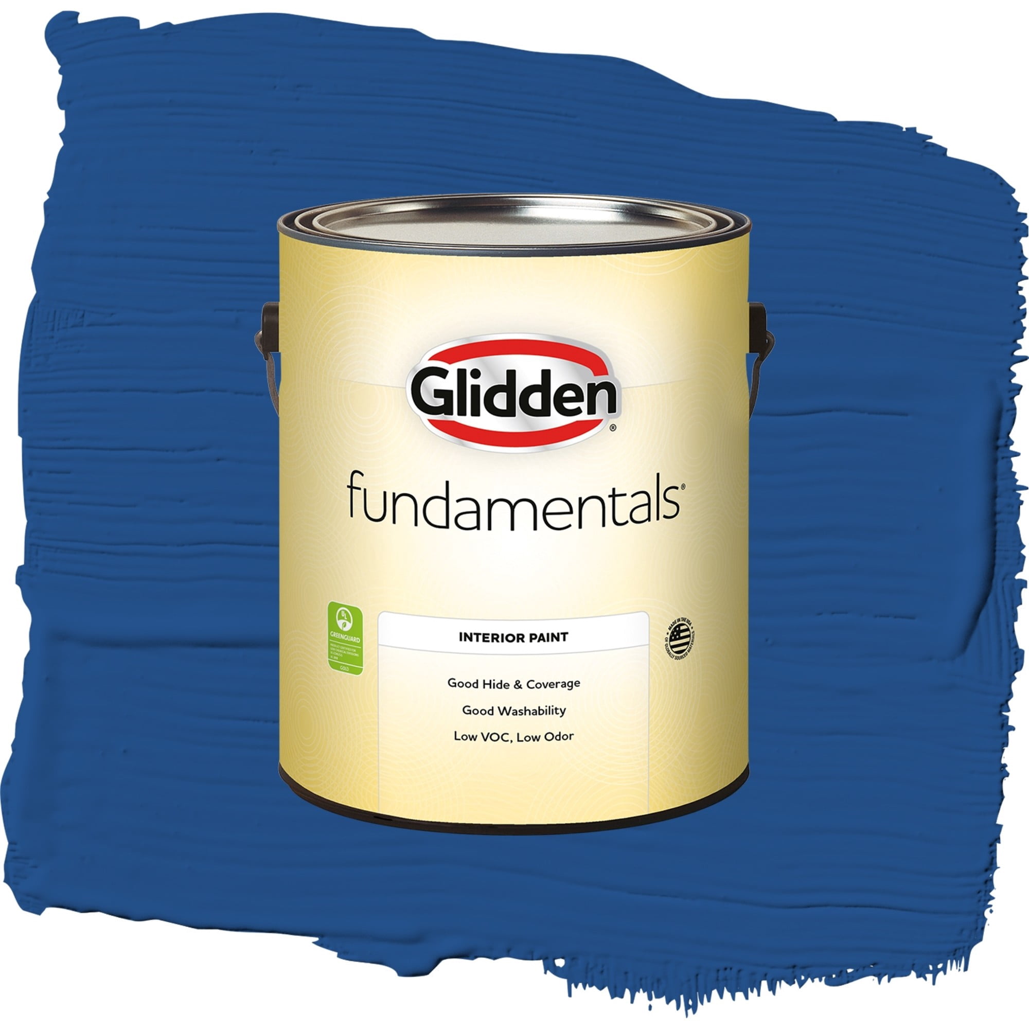 Glidden Fundamentals Brilliant Blue / Blue, Flat Interior Paint, 1 Gallon