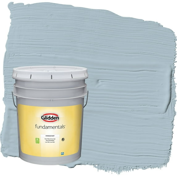 Glidden Fundamentals Chambray / Blue Flat Interior Paint, 5 Gallon