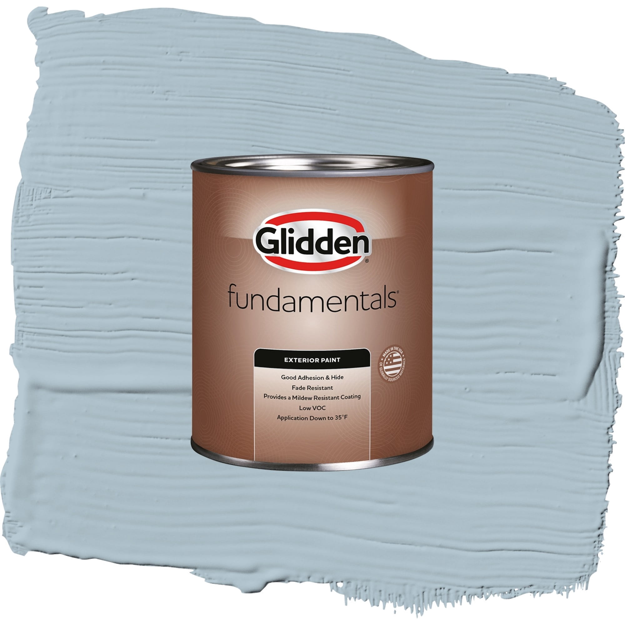 Glidden Fundamentals Chambray / Blue, Satin Exterior Paint, 1 Quart