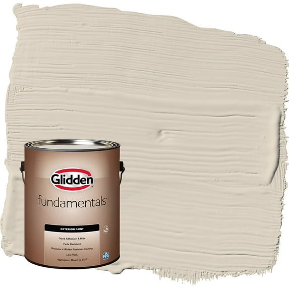 Glidden Fundamentals Cool Concrete / Beige Satin Exterior Paint, 1 Gallon