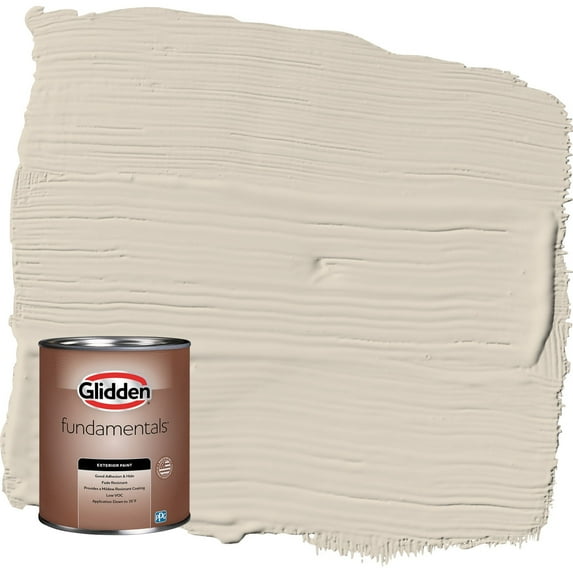 Glidden Fundamentals Cool Concrete / Beige Satin Exterior Paint, 1 Quart