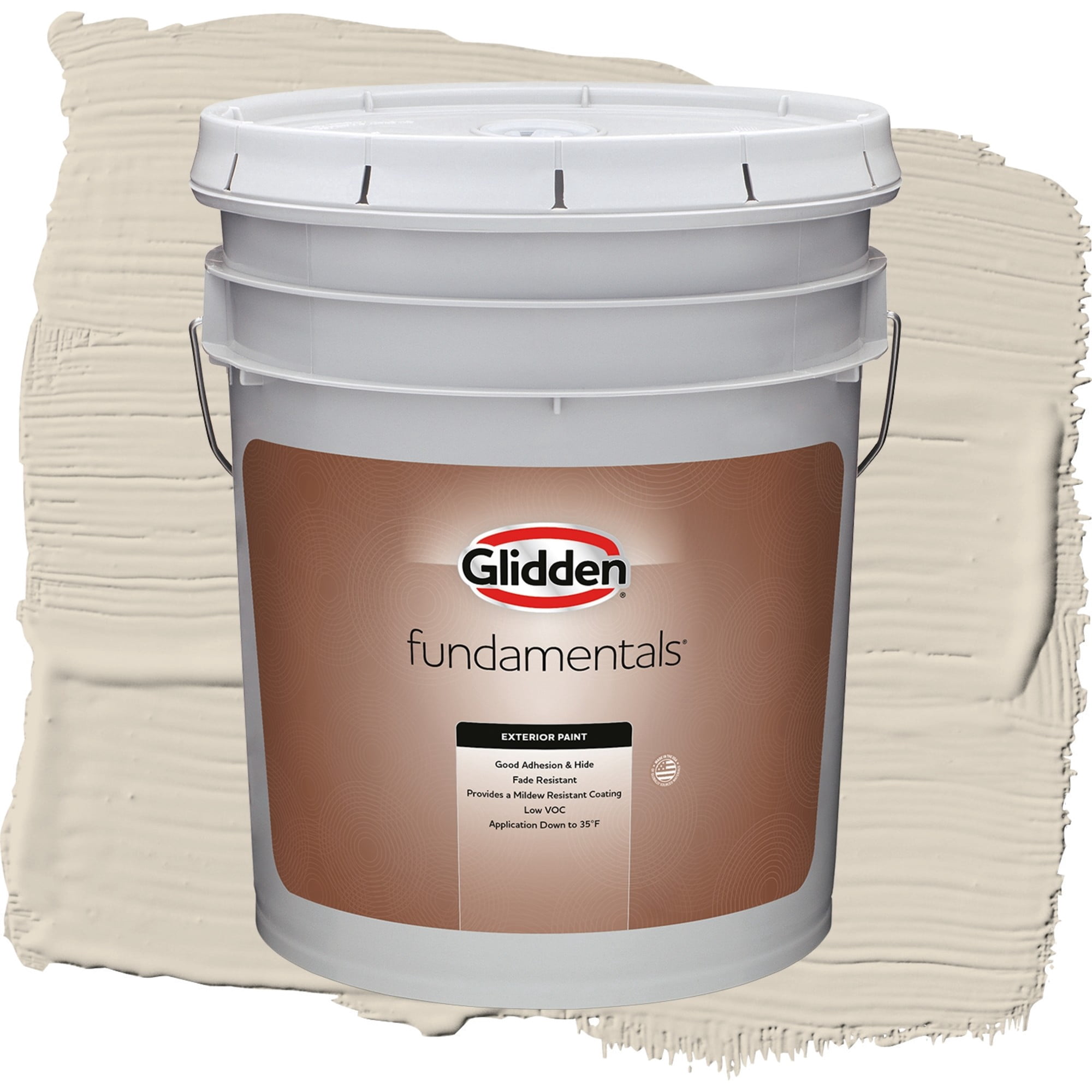 Glidden Fundamentals Cool Concrete / Beige, Satin Exterior Paint, 5 Gallon