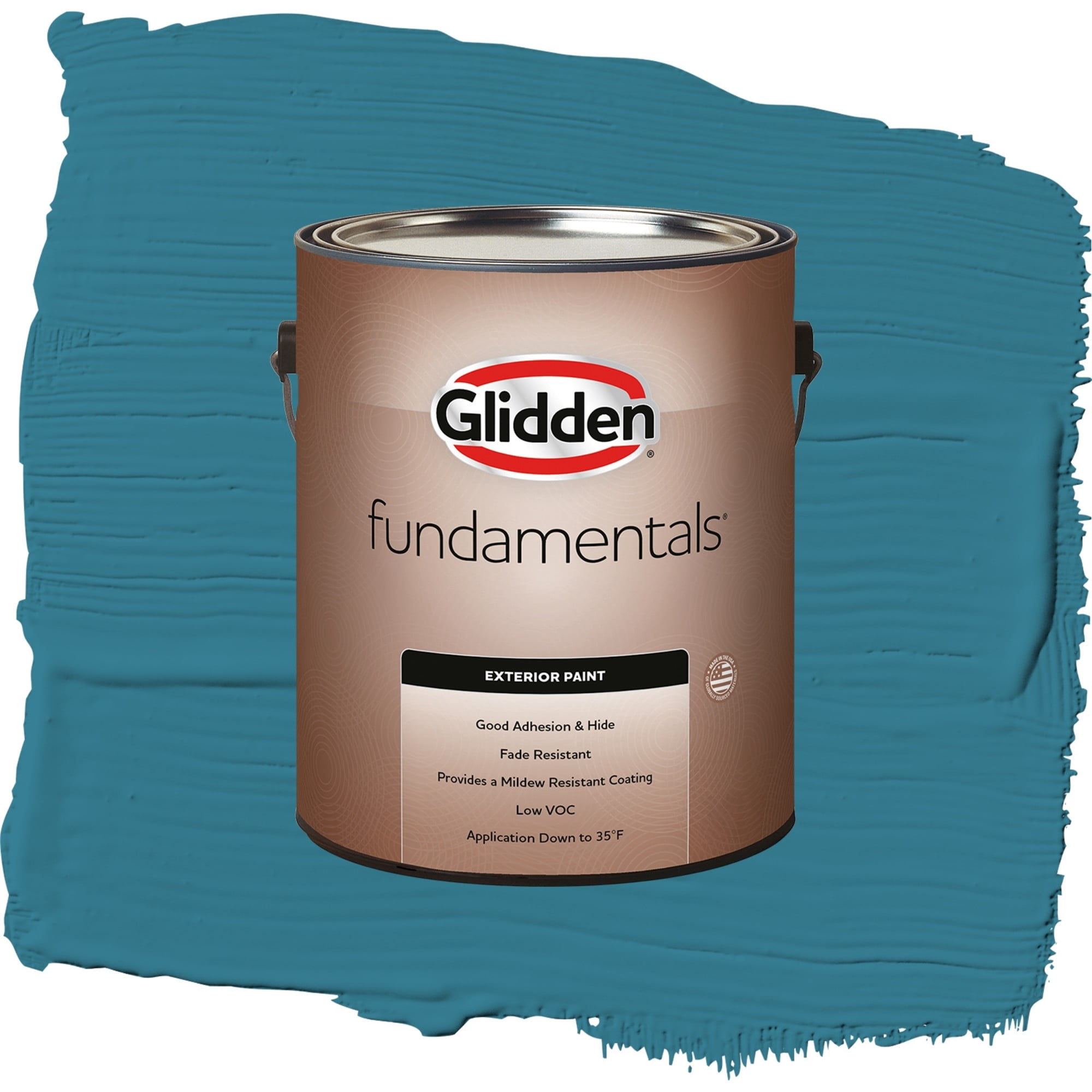 Glidden Fundamentals Adventure / Blue, Flat Exterior Paint, 1 Gallon