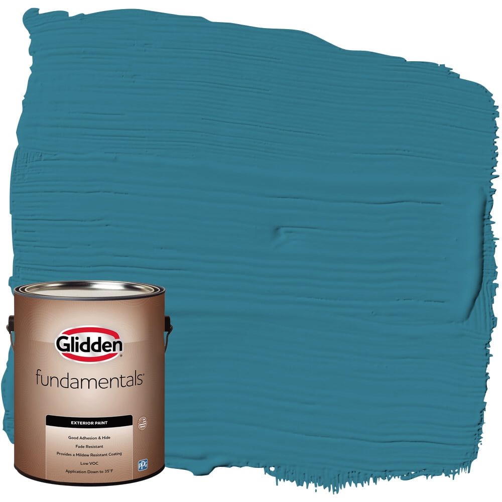 Glidden Fundamentals Exterior Paint Adventure / Blue, Satin, 1 Gallon ...