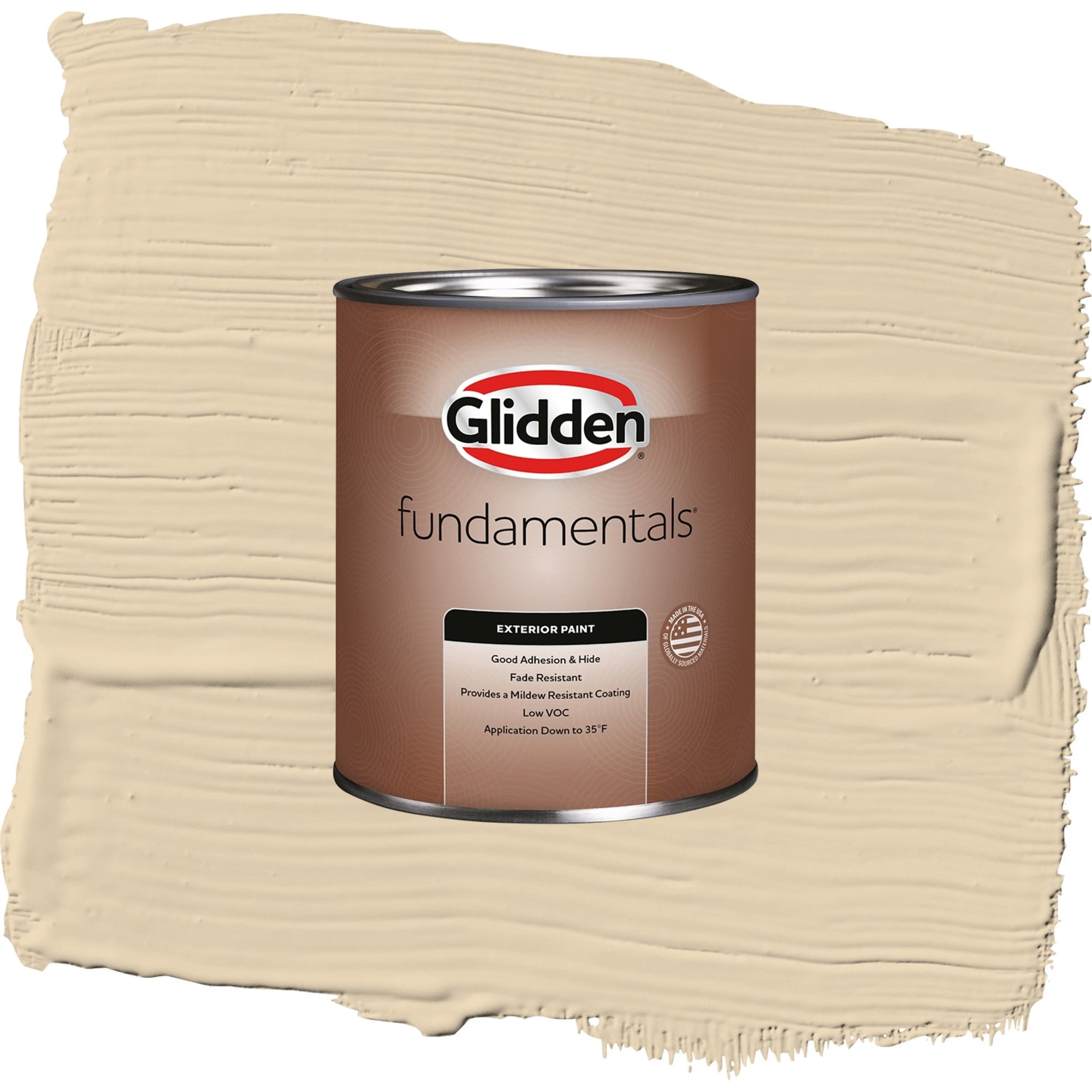 Glidden Fundamentals Almond Cream / Beige, Flat Exterior Paint, 1 Quart