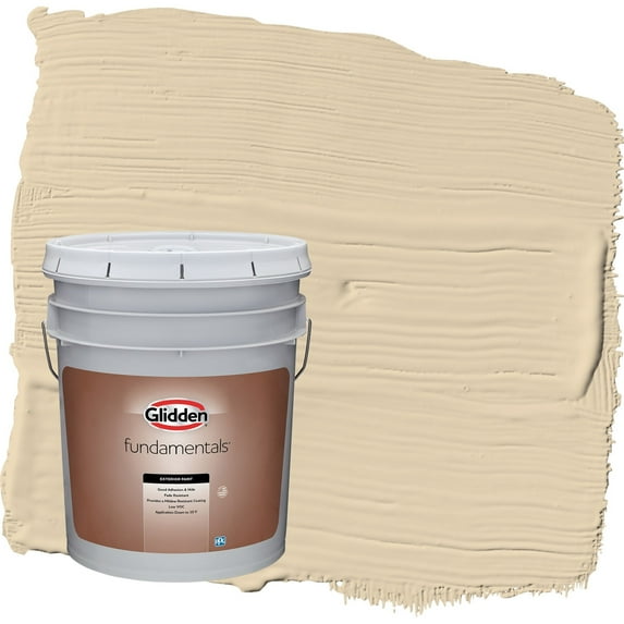 Glidden Fundamentals Almond Cream / Beige Semi-Gloss Exterior Paint, 5 Gallon