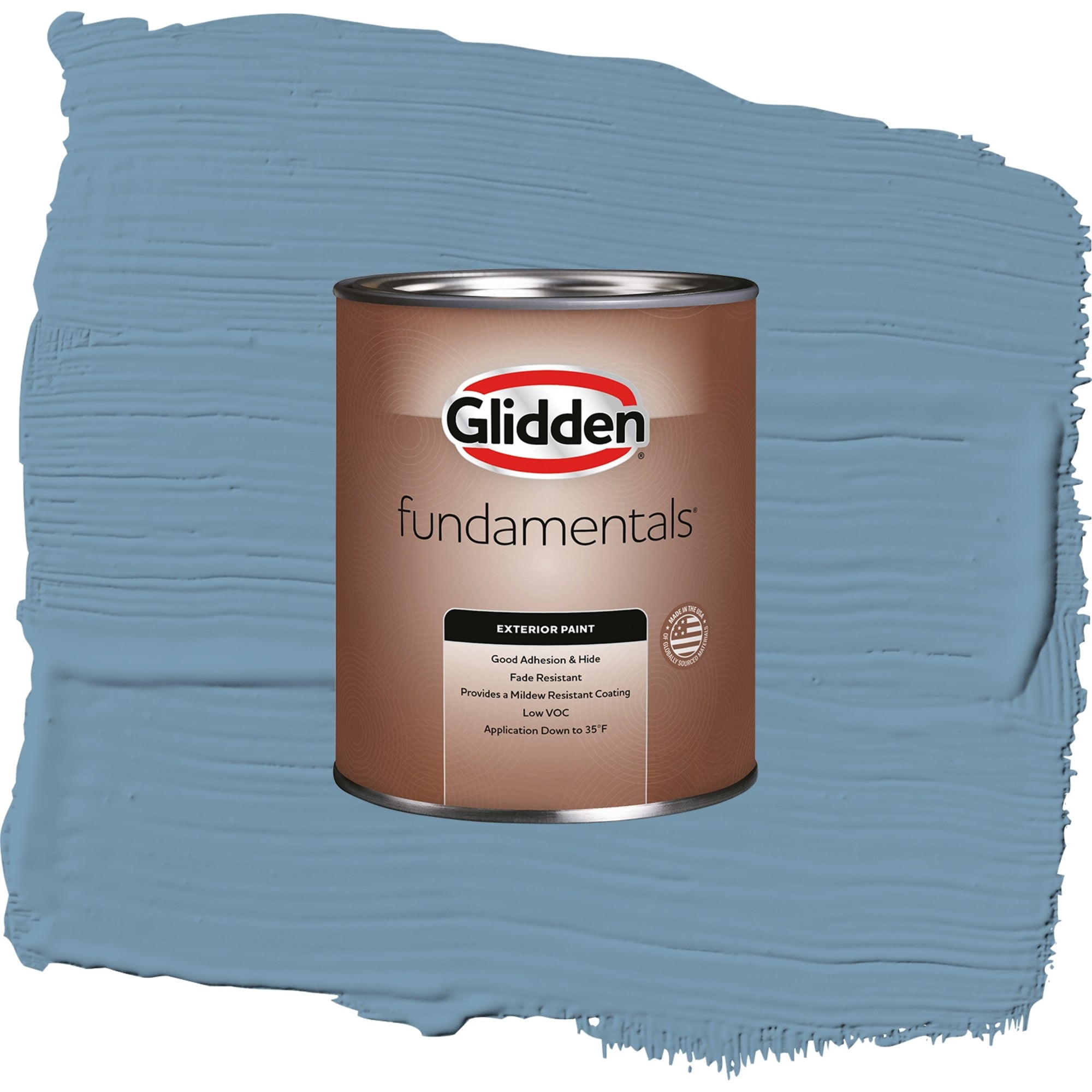 Glidden Fundamentals American Anthem / Blue, Satin Exterior Paint, 1 Quart