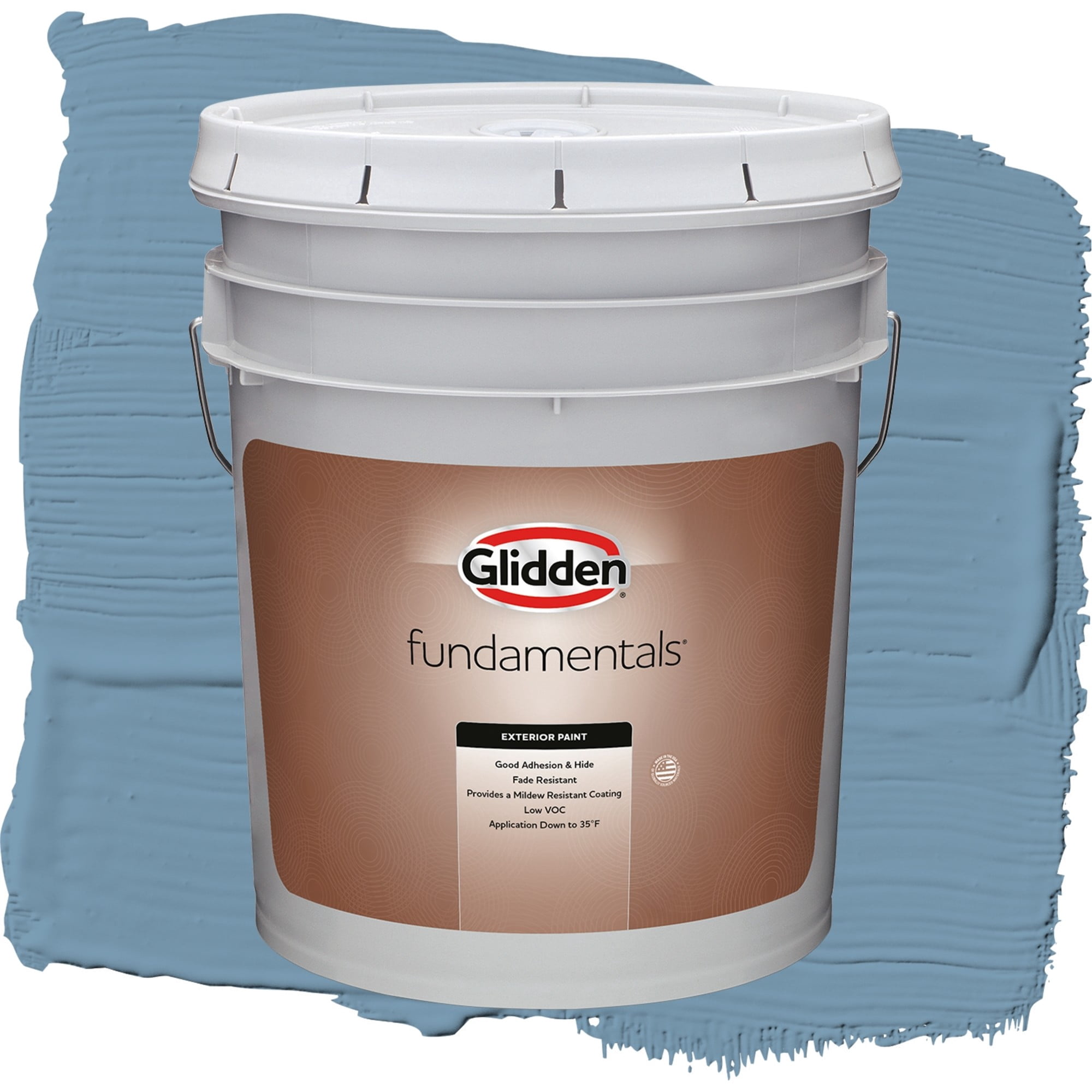 Glidden Fundamentals American Anthem Satin Exterior Paint and Primer, 5 Gallons