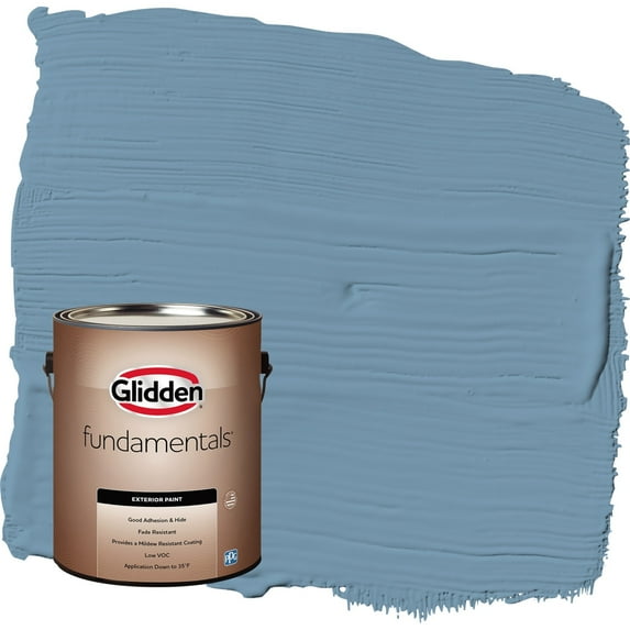Glidden Fundamentals American Anthem / Blue Semi-Gloss Exterior Paint, 1 Gallon