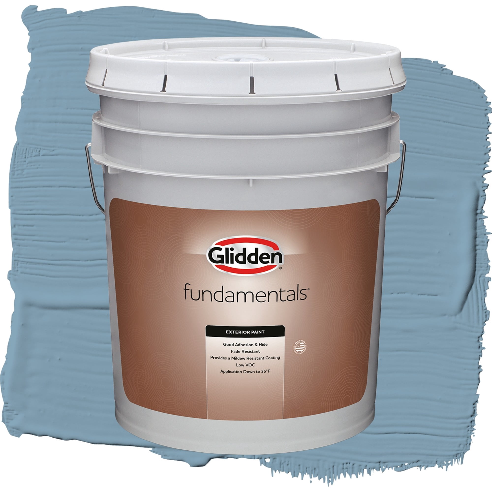 Glidden Fundamentals Americana / Blue, Satin Exterior Paint, 5 Gallon