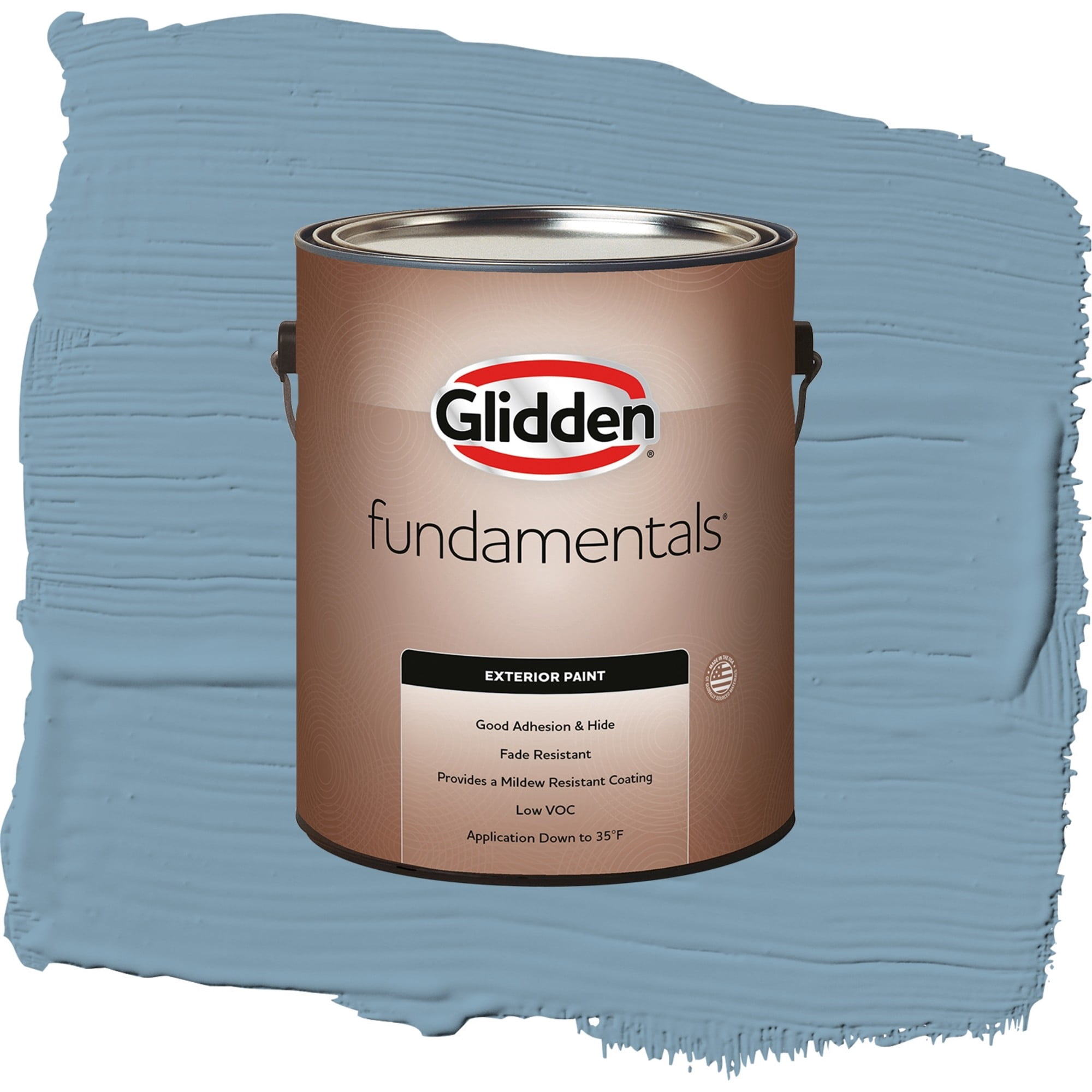 Glidden Fundamentals Americana / Blue, Semi-Gloss Exterior Paint, 1 Gallon
