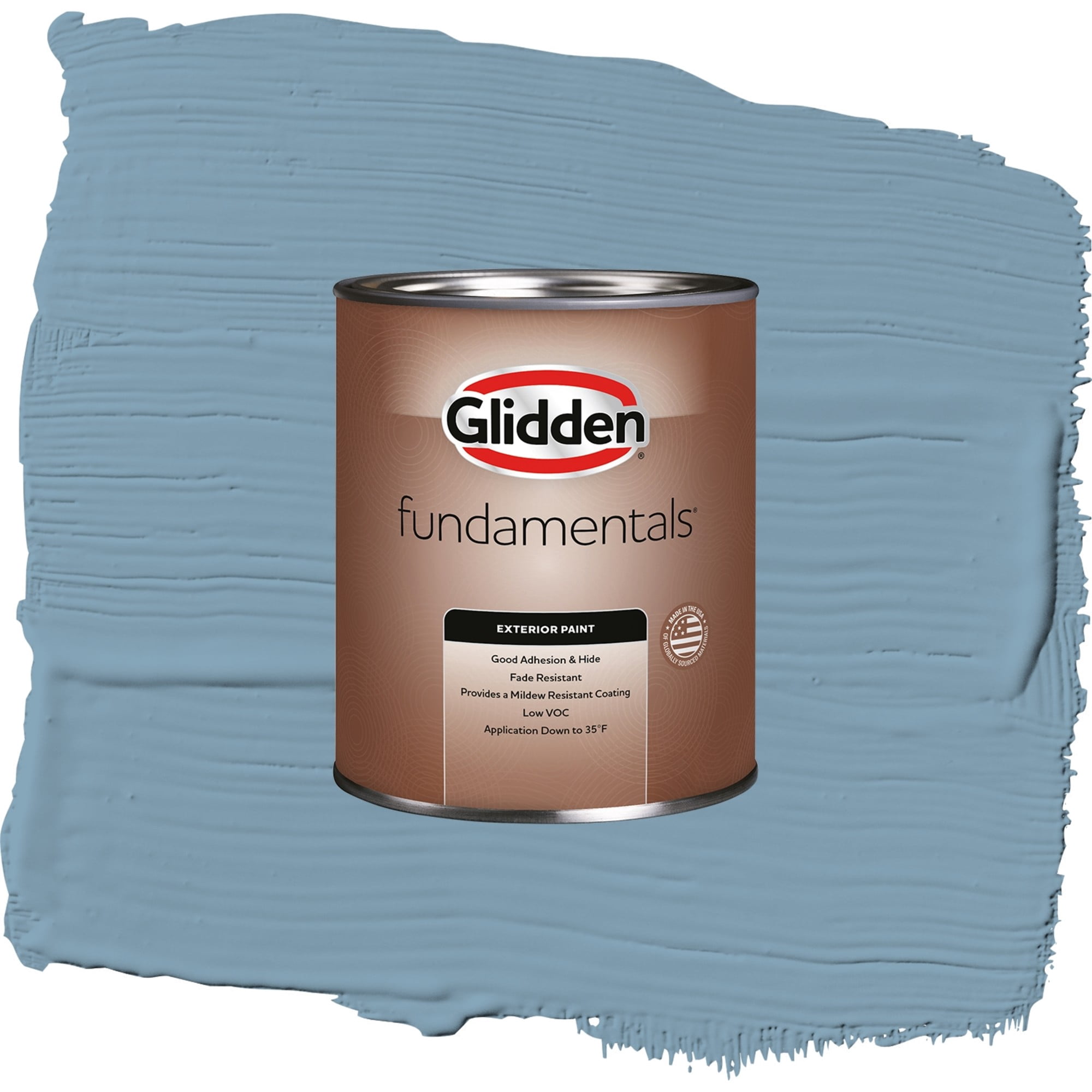 Glidden Fundamentals Americana / Blue, Semi-Gloss Exterior Paint, 1 Quart