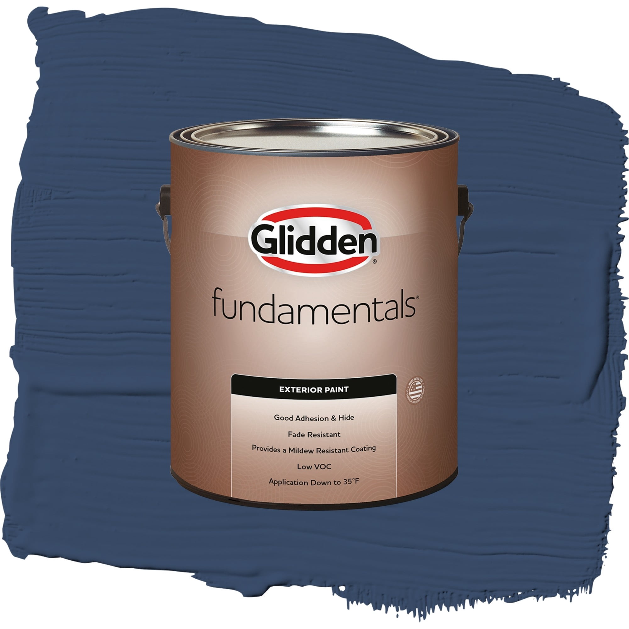 Glidden Fundamentals Annapolis Blue Satin Exterior Paint, 1 Gallon