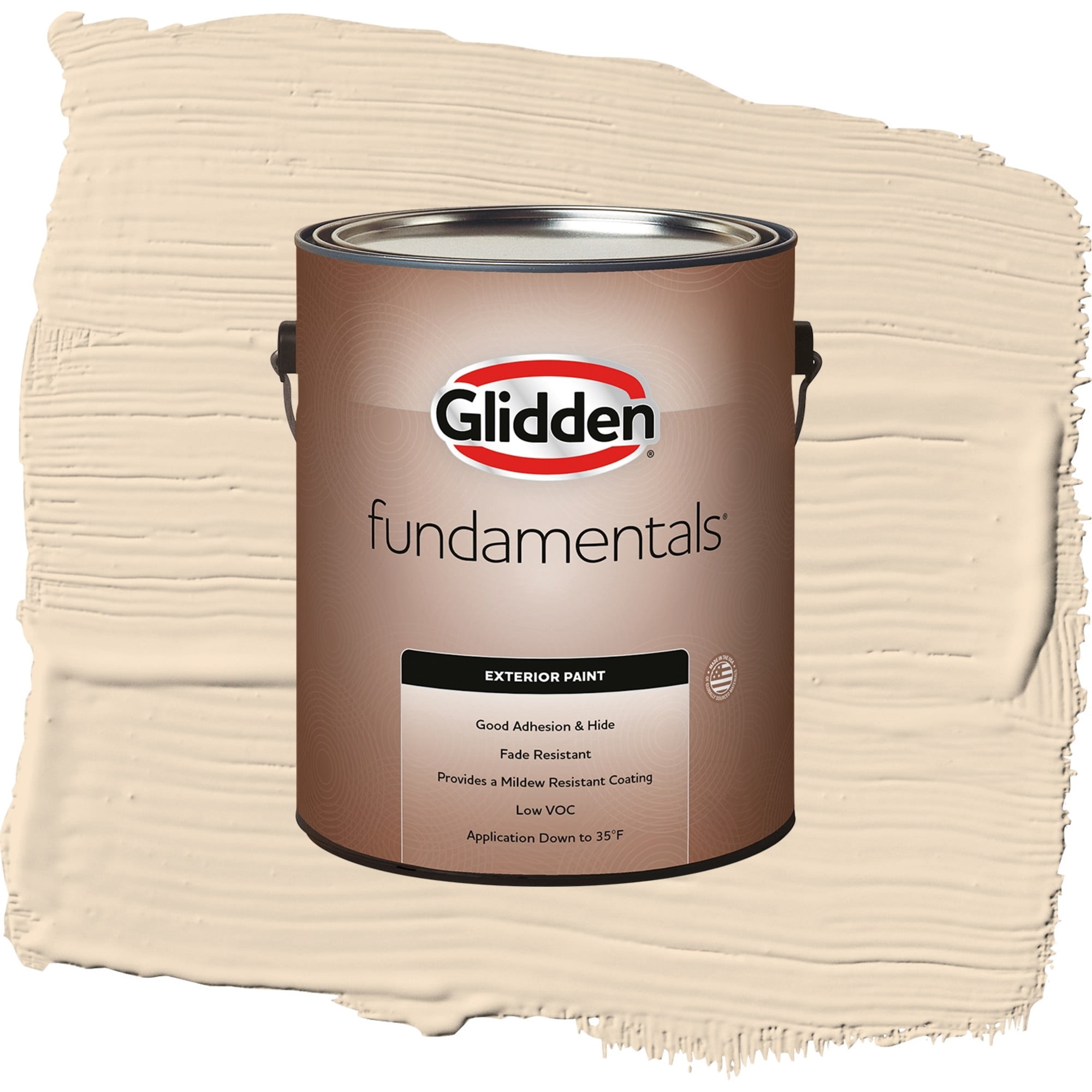 Glidden Fundamentals Antique Parchment / Beige, Flat Exterior Paint, 1 Gallon