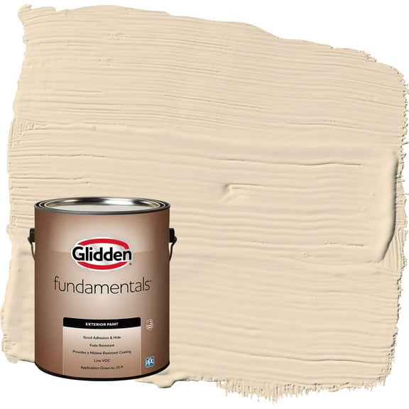 Glidden Fundamentals Antique Parchment / Beige Flat Exterior Paint, 1 Gallon