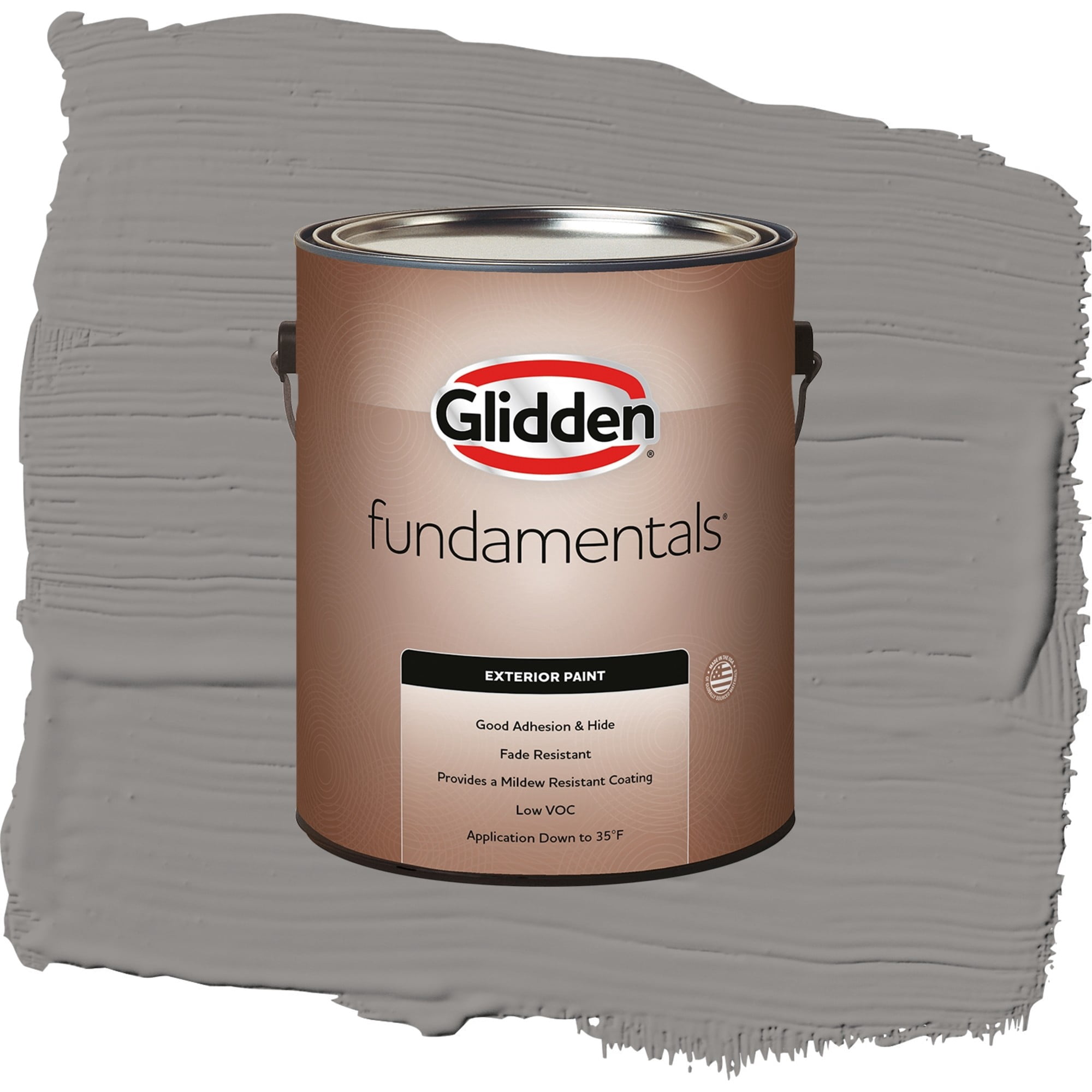 Glidden Fundamentals Antique Silver Satin Exterior Paint and Primer, 1 Gallon