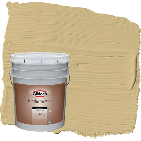 Glidden Fundamentals Appalachian Trail / Yellow Semi-Gloss Exterior Paint, 5 Gallon
