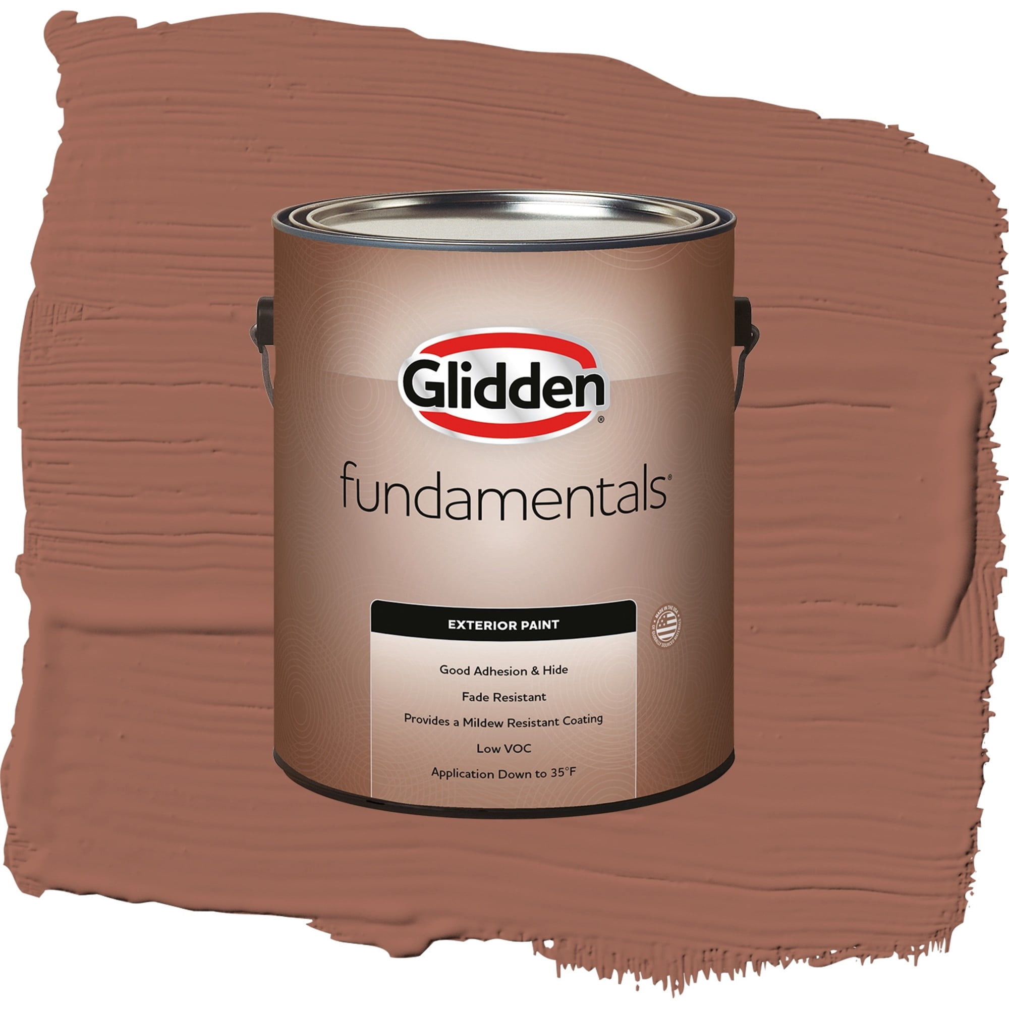 Glidden Fundamentals Apple Brown Betty / Orange, Satin Exterior Paint, 1 Gallon